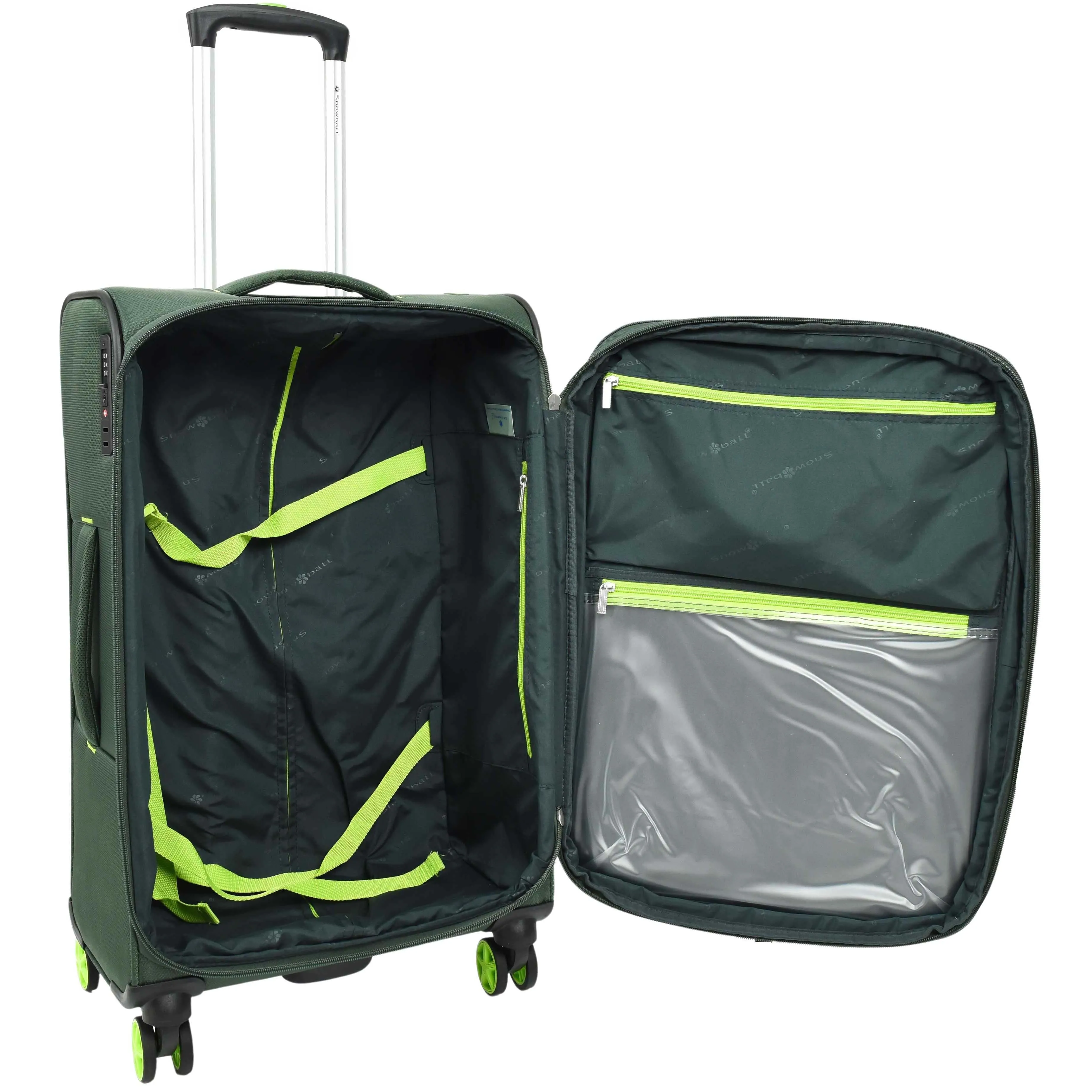 DR627 Eight Spinner Wheeled Soft Expandable Suitcase Green