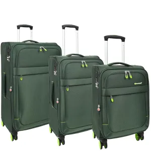 DR627 Eight Spinner Wheeled Soft Expandable Suitcase Green