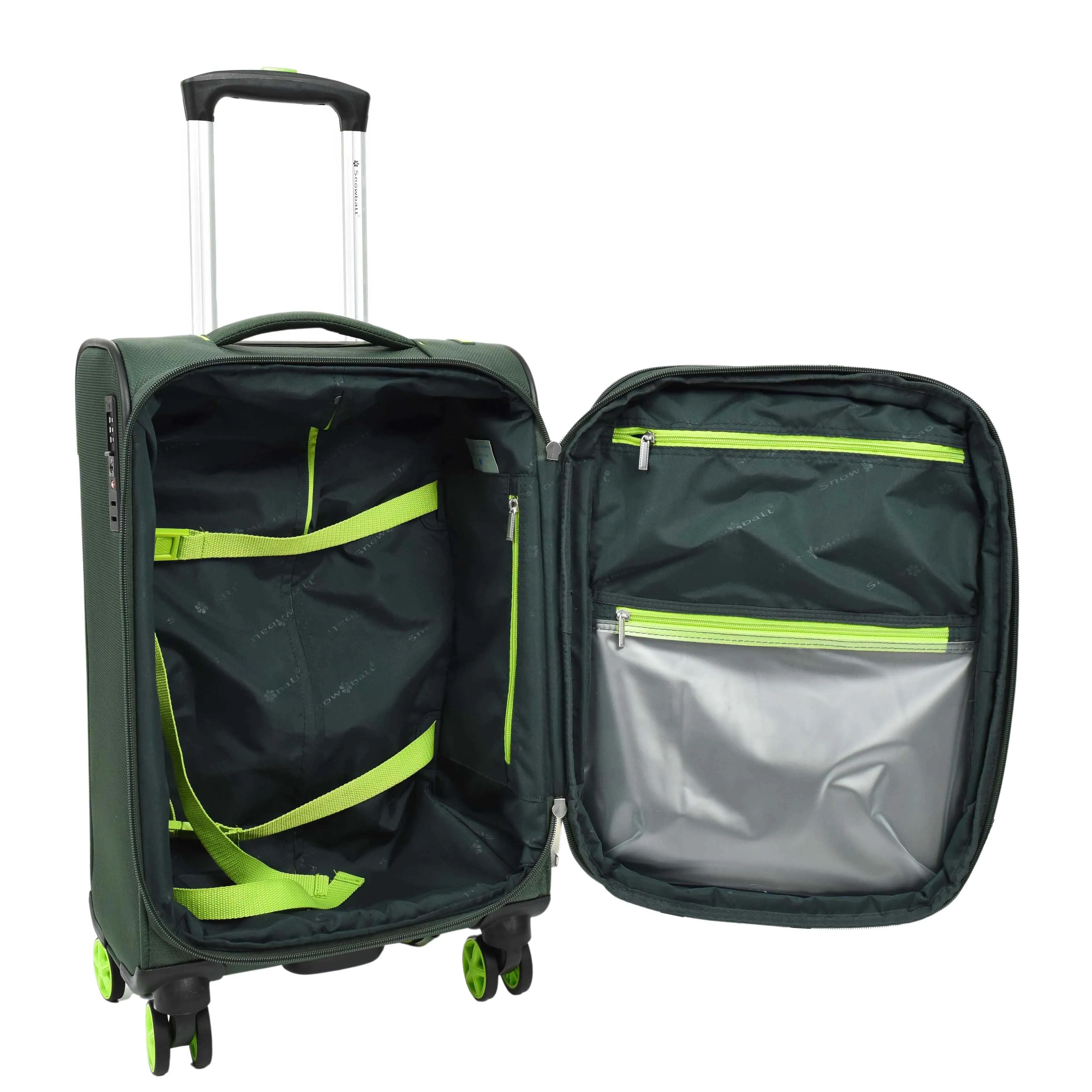 DR627 Eight Spinner Wheeled Soft Expandable Suitcase Green