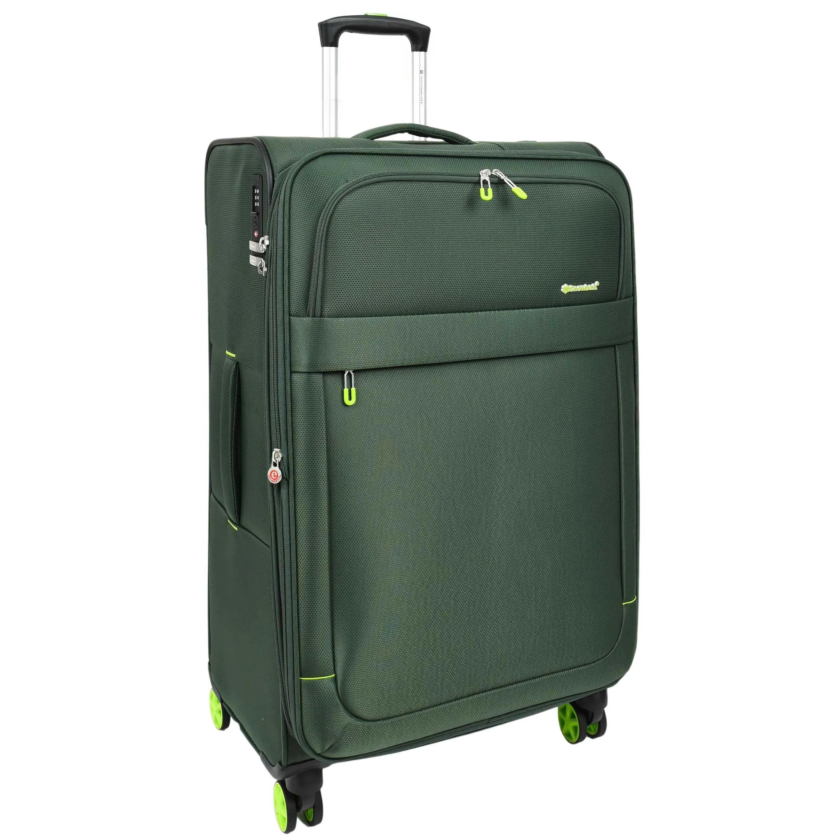 DR627 Eight Spinner Wheeled Soft Expandable Suitcase Green