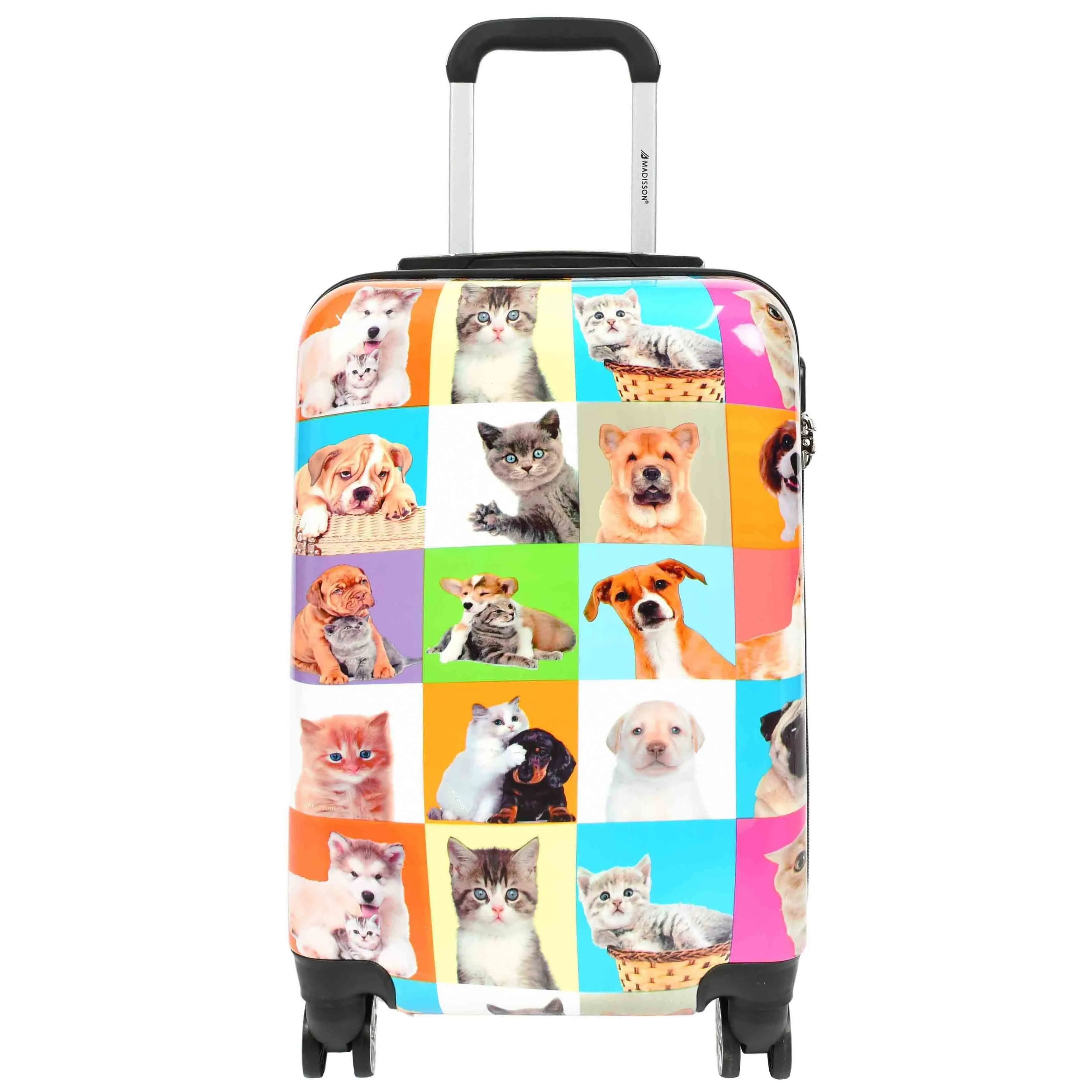 DR628 Hard Shell 4-Wheeled Luggage Dogs and Cats Print Expandable Suitcase
