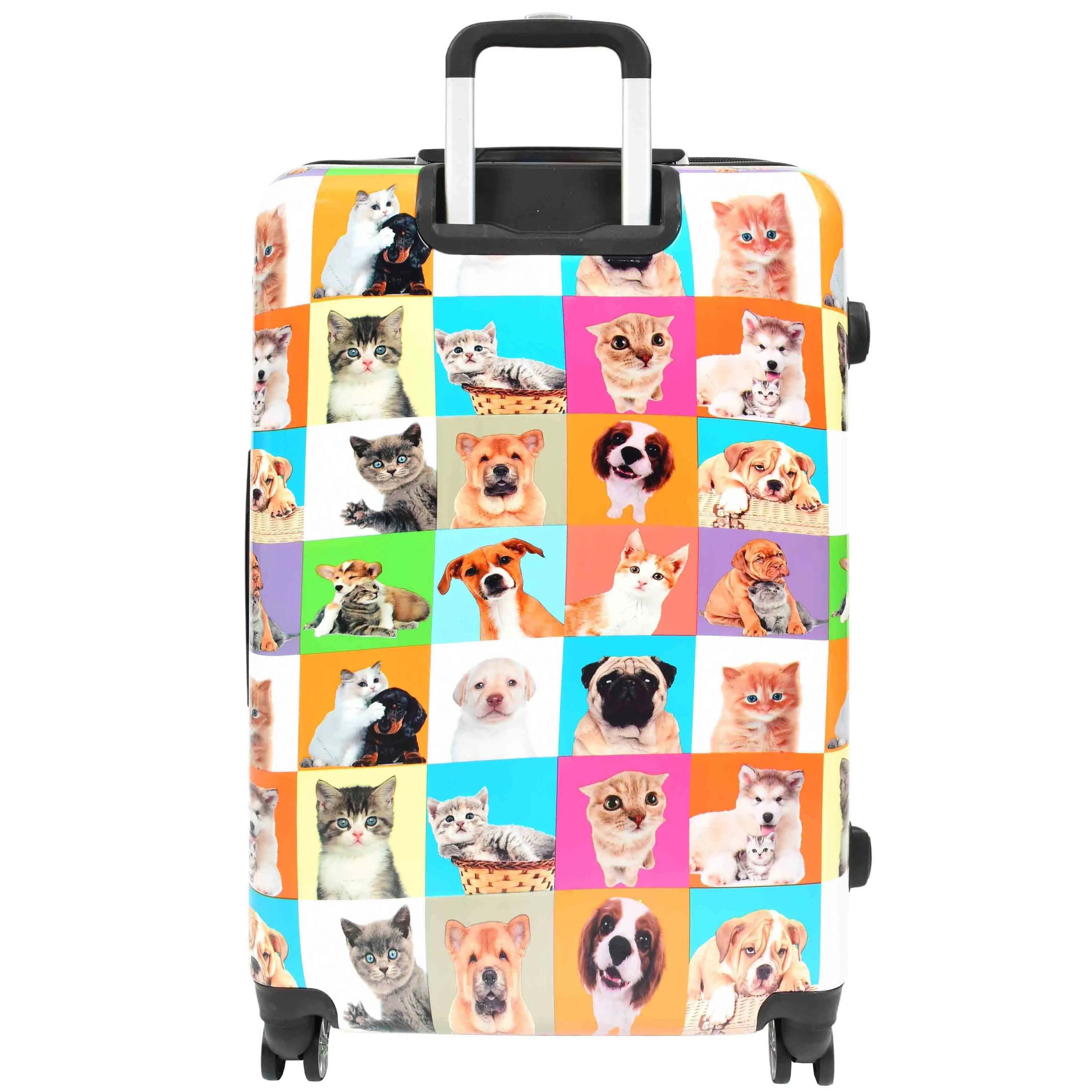 DR628 Hard Shell 4-Wheeled Luggage Dogs and Cats Print Expandable Suitcase