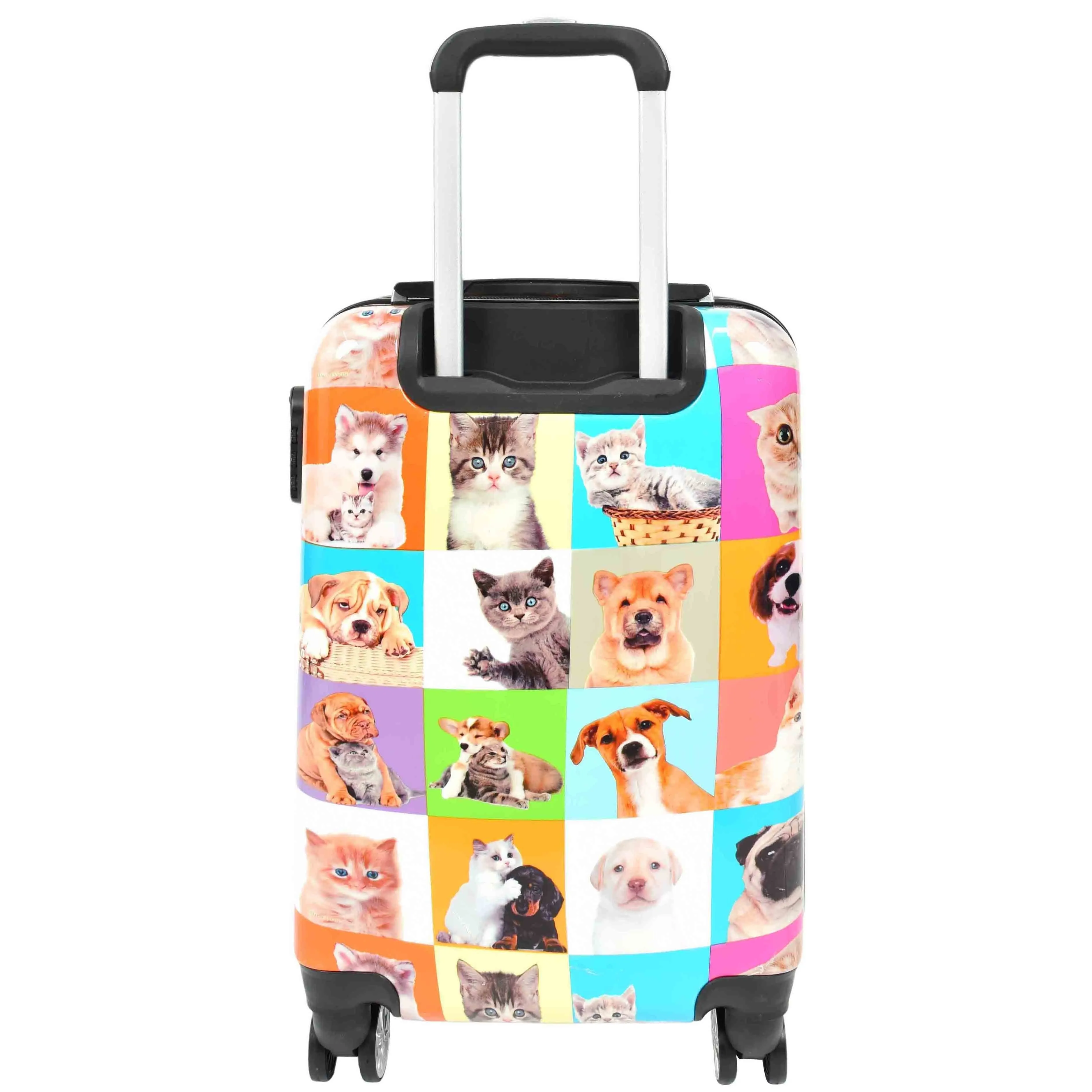 DR628 Hard Shell 4-Wheeled Luggage Dogs and Cats Print Expandable Suitcase