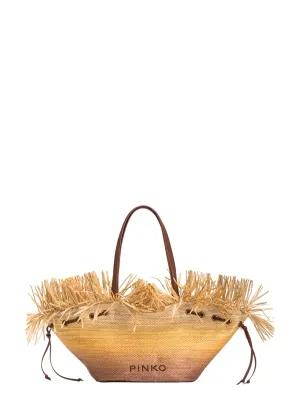 Extra Pagoda Shopper in Rafia Sfumata