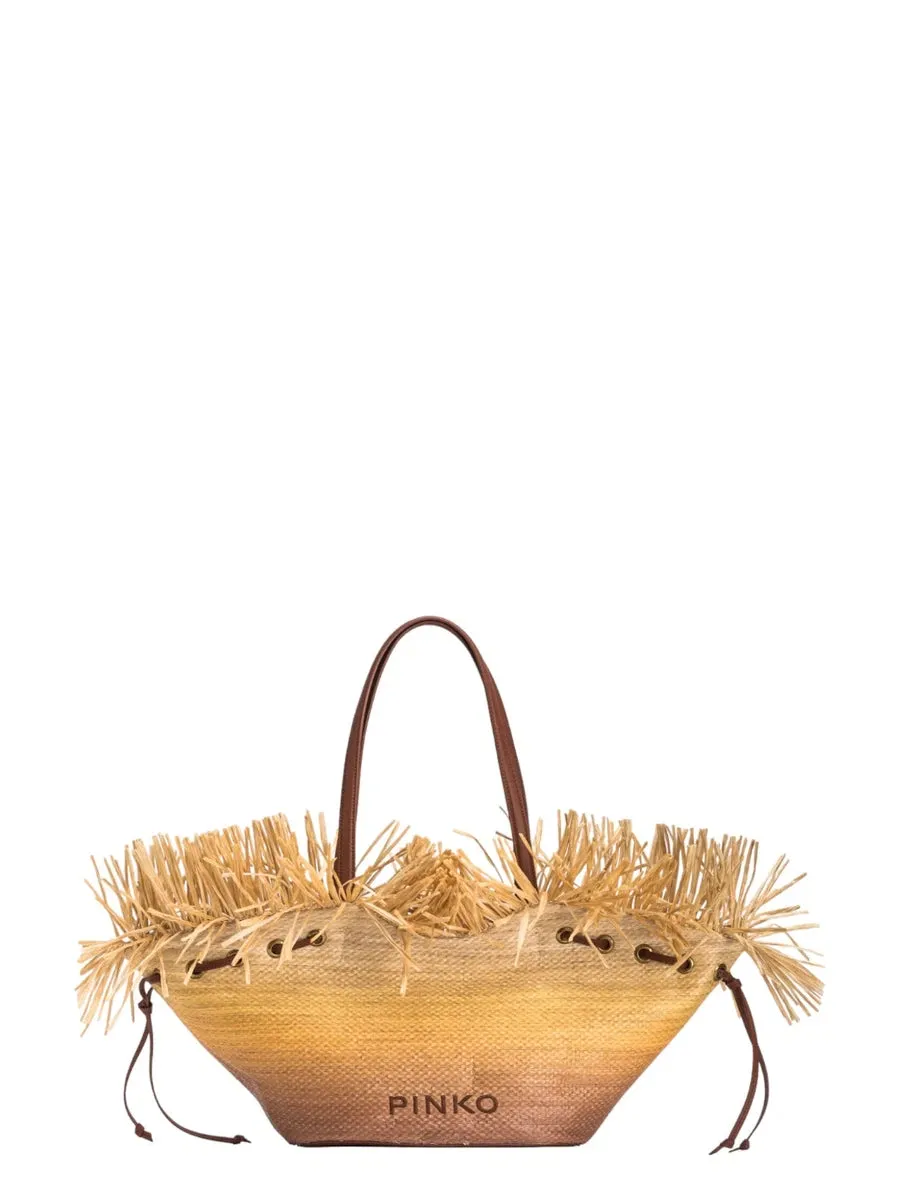 Extra Pagoda Shopper in Rafia Sfumata