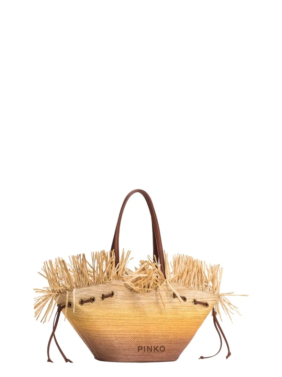 Extra Pagoda Shopper in Rafia Sfumata