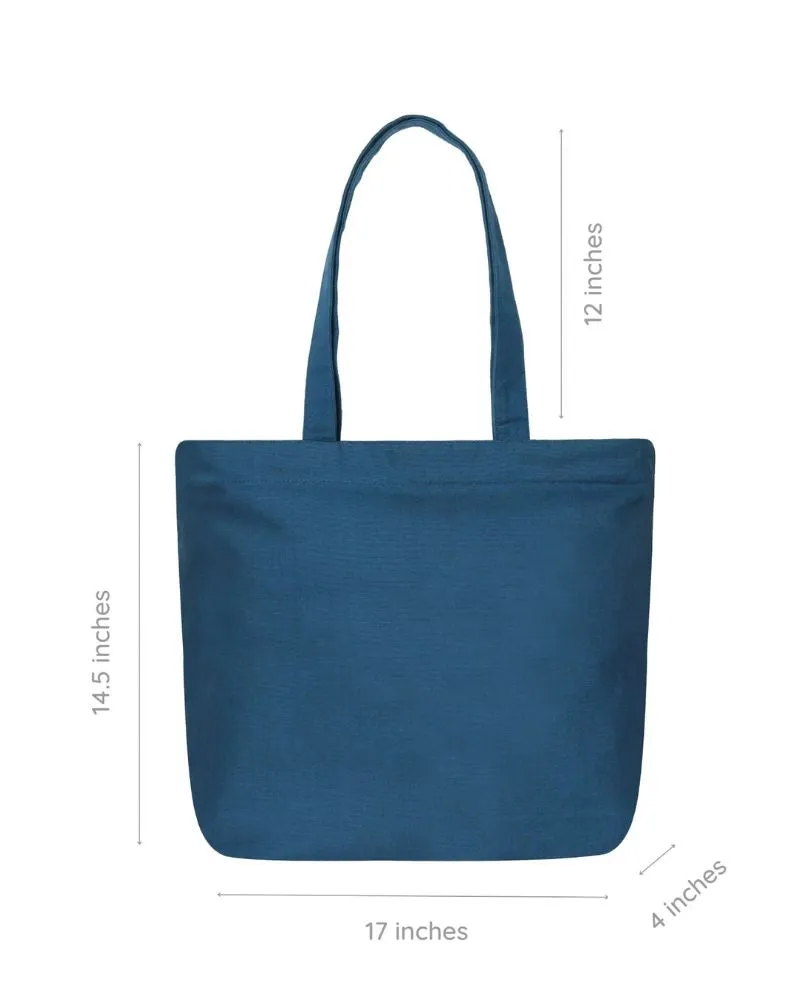 Large Zipper Tote Bag - Abstract Bloom