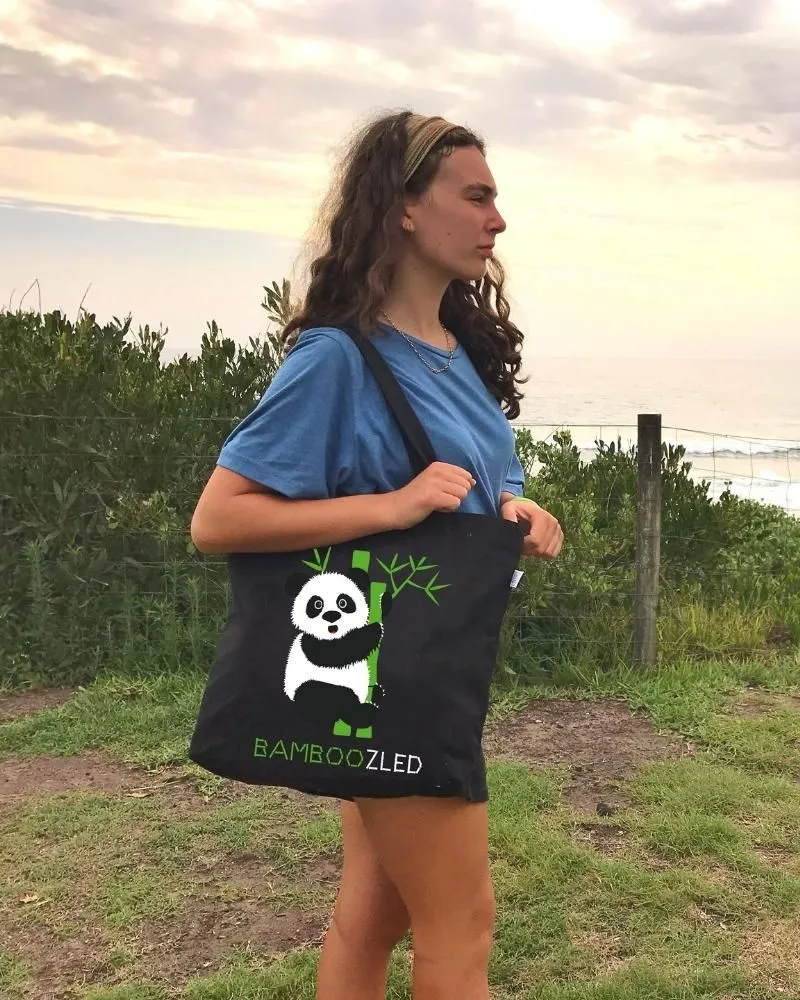 Large Zipper Tote Bag - Bamboozled Panda