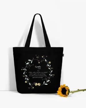 Large Zipper Tote Bag - Cynefin
