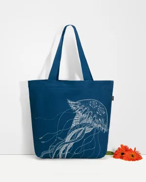 Large Zipper Tote Bag - Fascinating Jellyfish