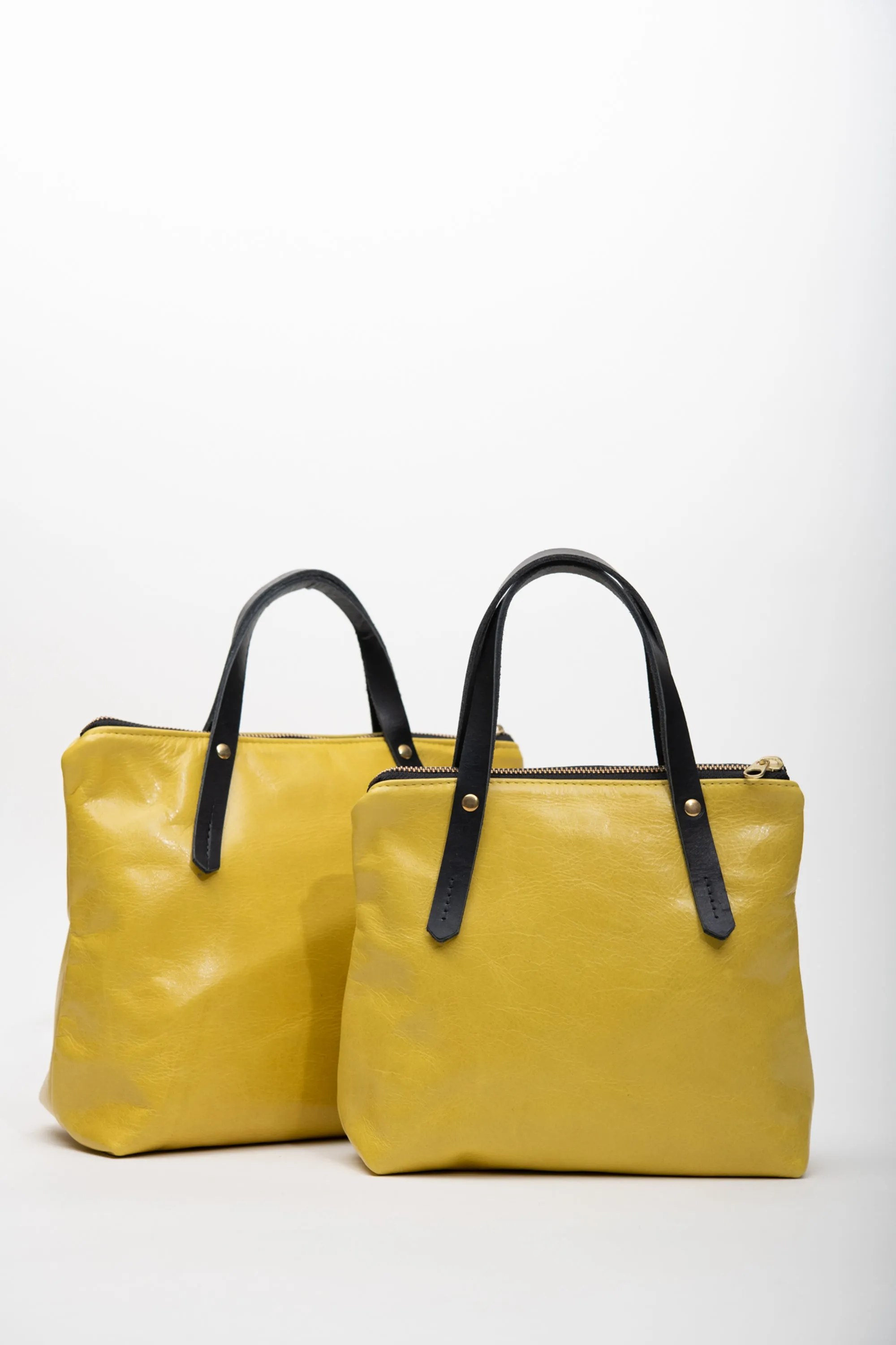 Leather handbag with crossbody strap PAPINEAU model