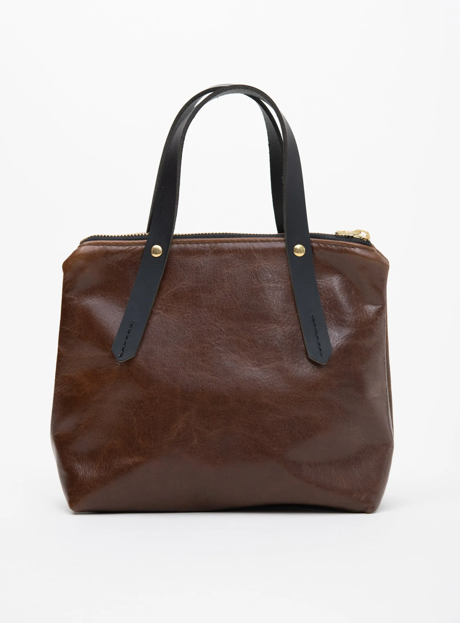 Leather handbag with crossbody strap PAPINEAU model