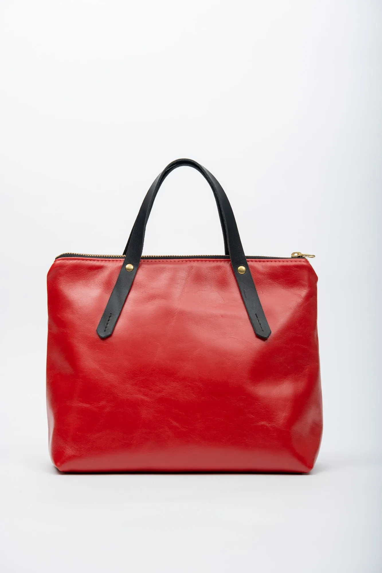 Leather handbag with crossbody strap PAPINEAU model