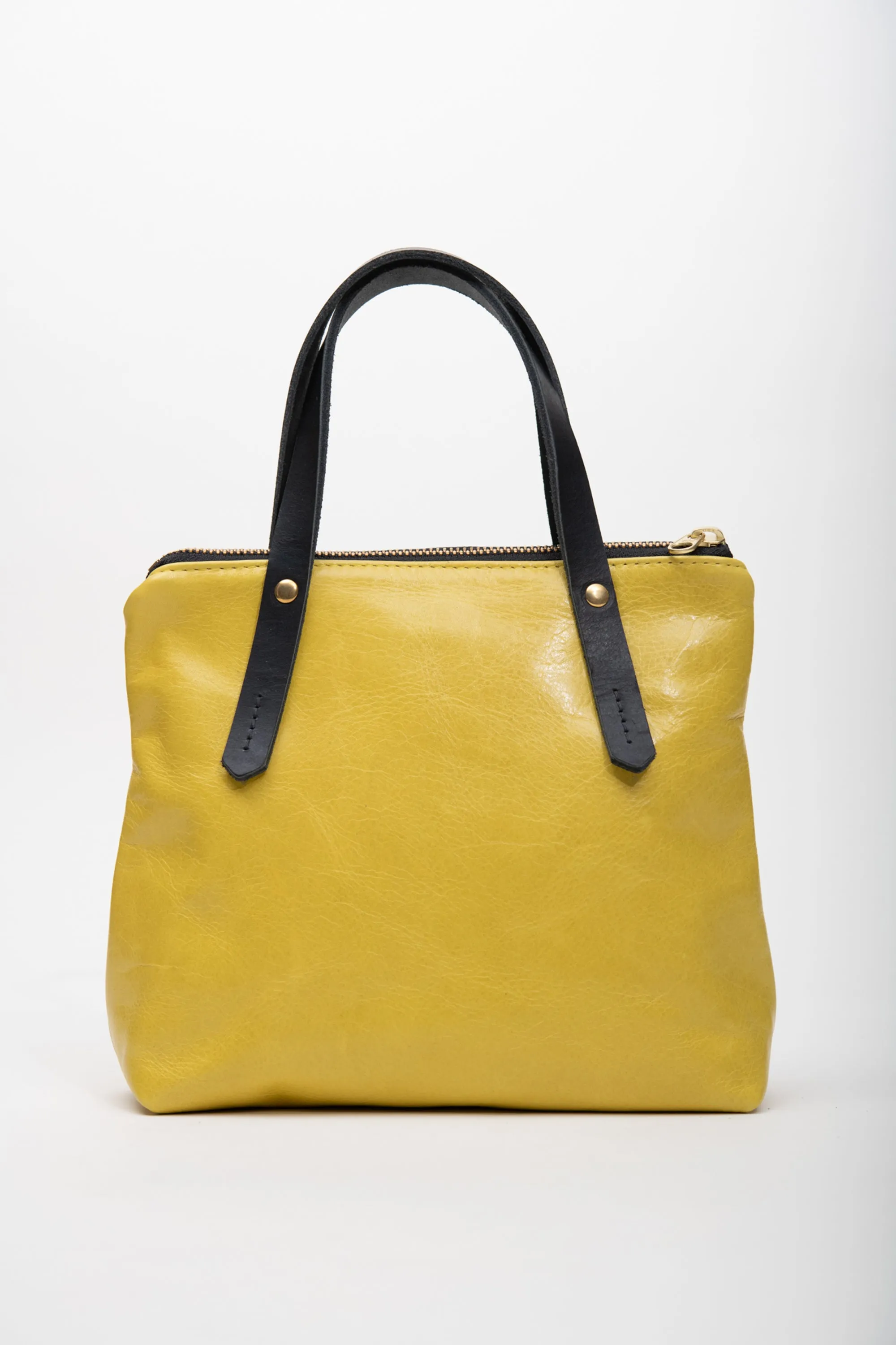 Leather handbag with crossbody strap PAPINEAU model