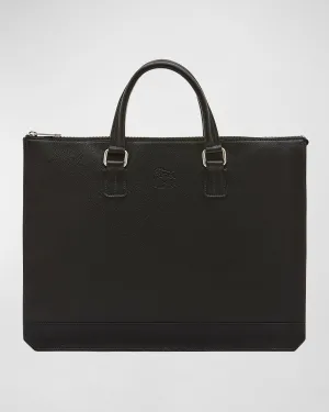 Men's Meleto Leather Zip Briefcase Bag