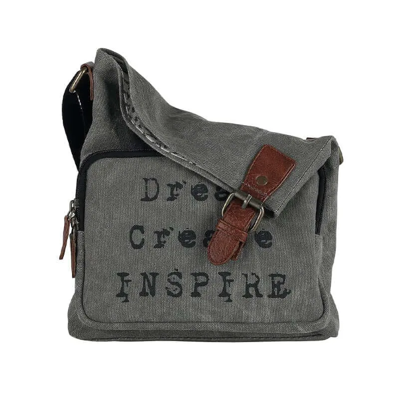 Mona B - Upcycled Canvas Messenger Crossbody Bag with Stylish Design for Men and Women: Dream