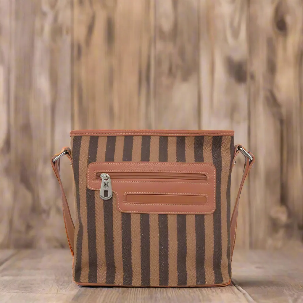 Montana West Cow Print Canvas Crossbody Bag