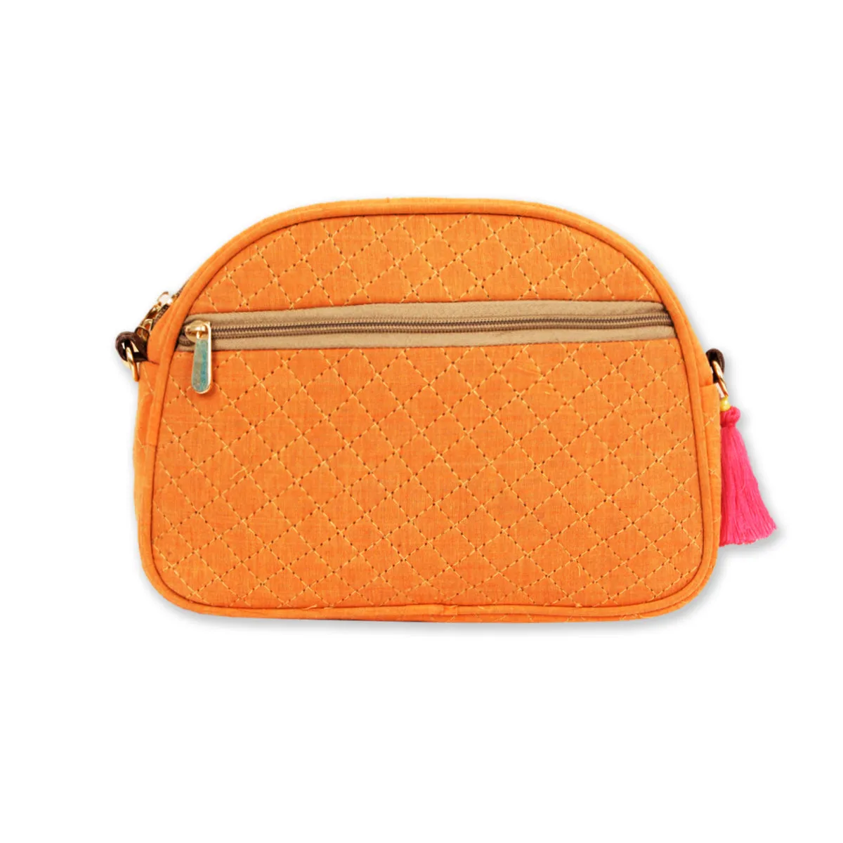 Orange Flowers Canvas Sling Bag