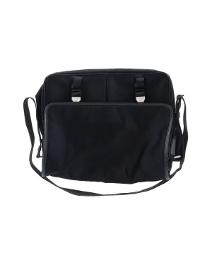 Prada Tessuto Saffiano Logo Messenger Bag in Black Nylon