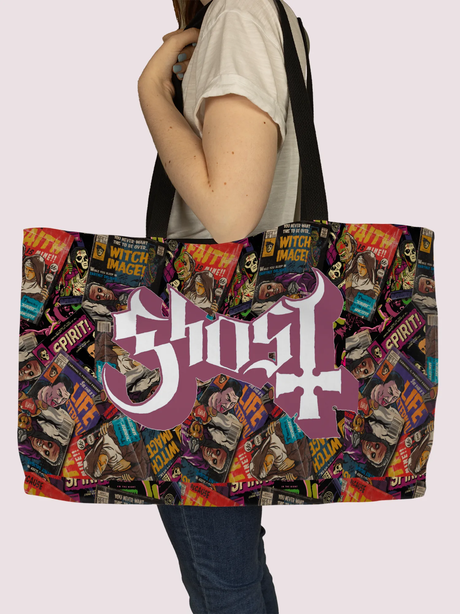 Rocksax Ghost Webbing Handled Shopper/Tote - Magazines