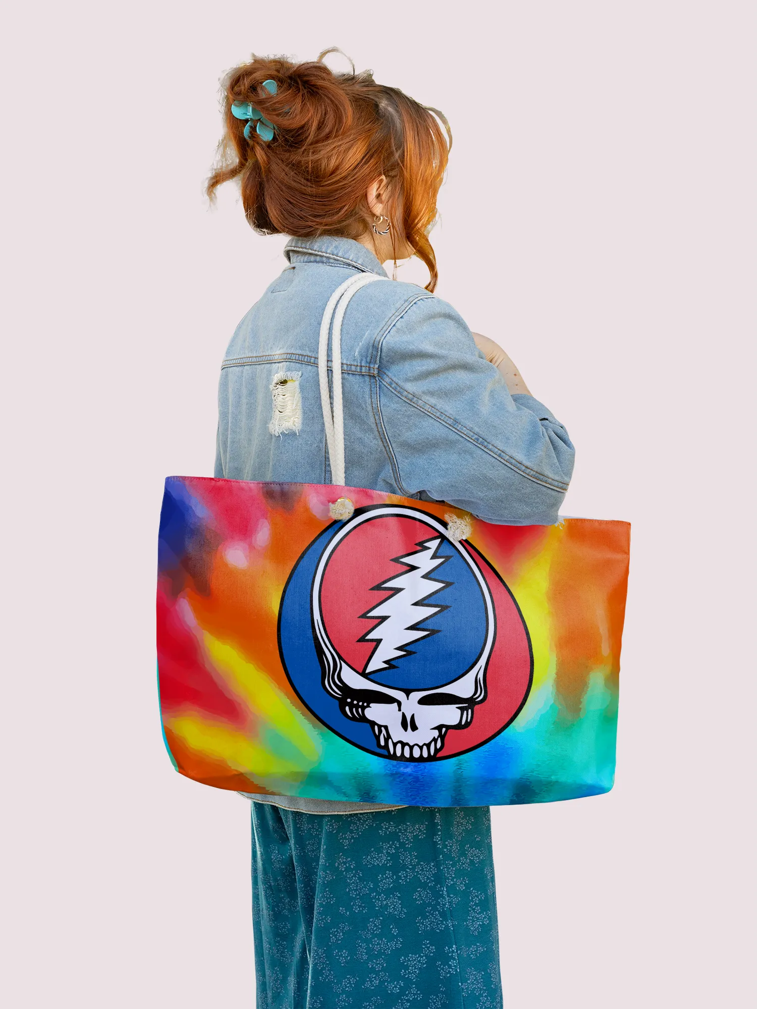 Rocksax Grateful Dead Rope Handled Beach Bag - Steal Your Face