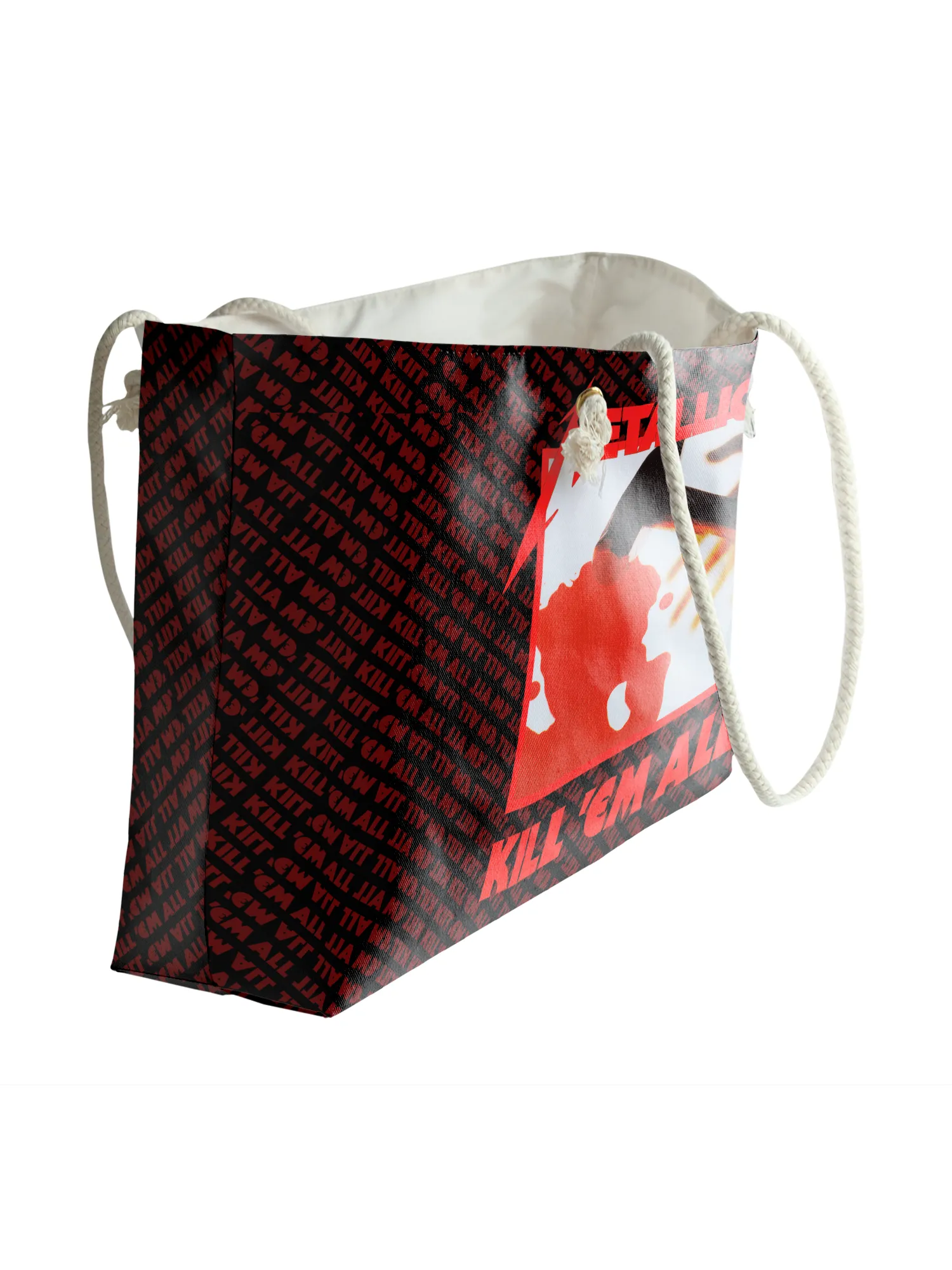Rocksax Metallica Rope Handled Beach Bag - Kill Um All