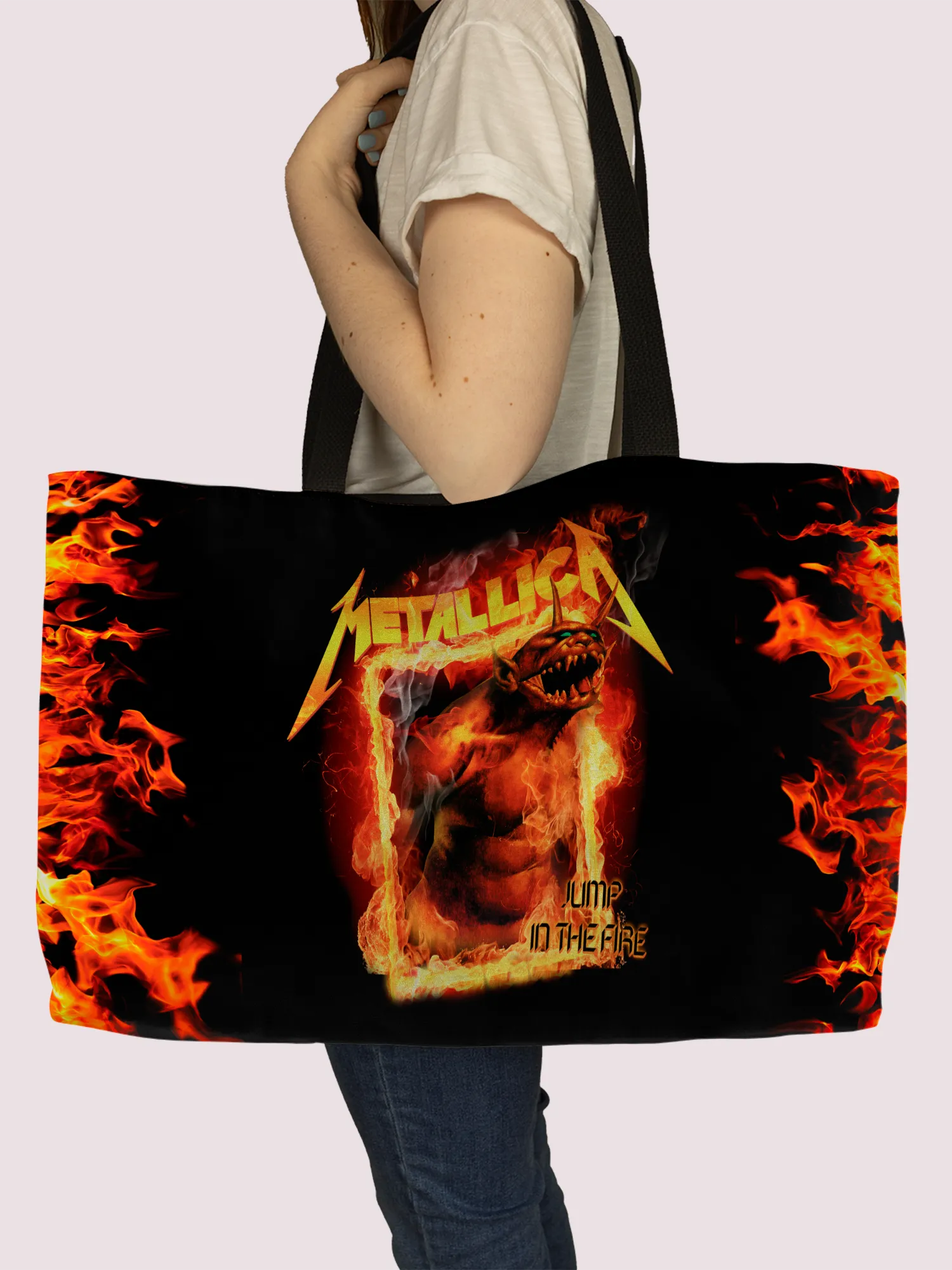 Rocksax Metallica Webbing Handled Beach/Shopper Bag - Fire