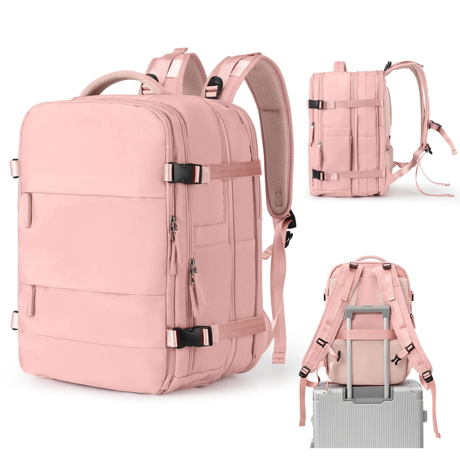 Sohiwoo Weekender Carry on Backpack,45L Expandable Travel Backpack Convertible Briefcase, Water Resistant  Laptop Backpack for Men Women