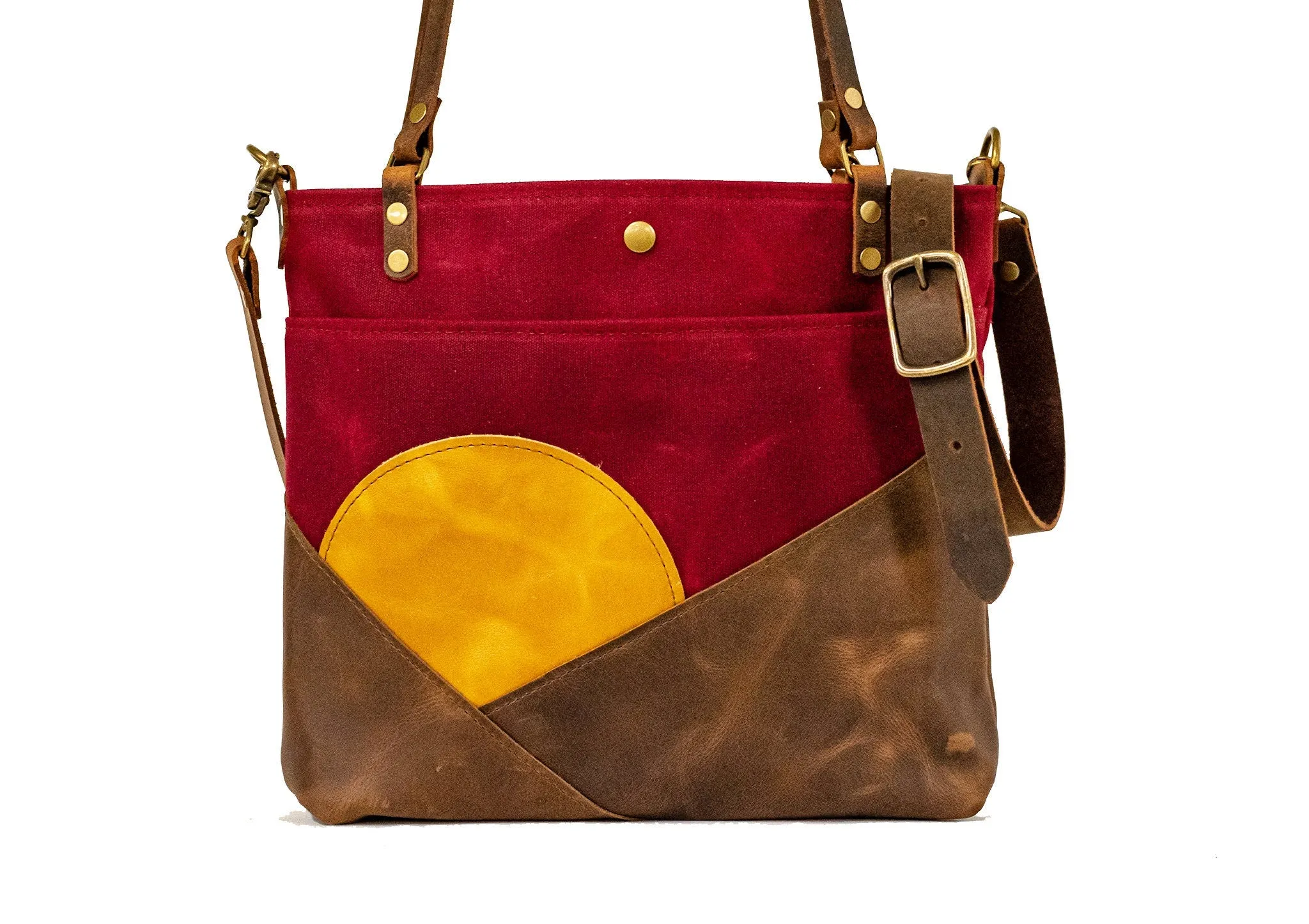 The Waxed Canvas Sunrise Tote | Leather tote | Made in USA | small