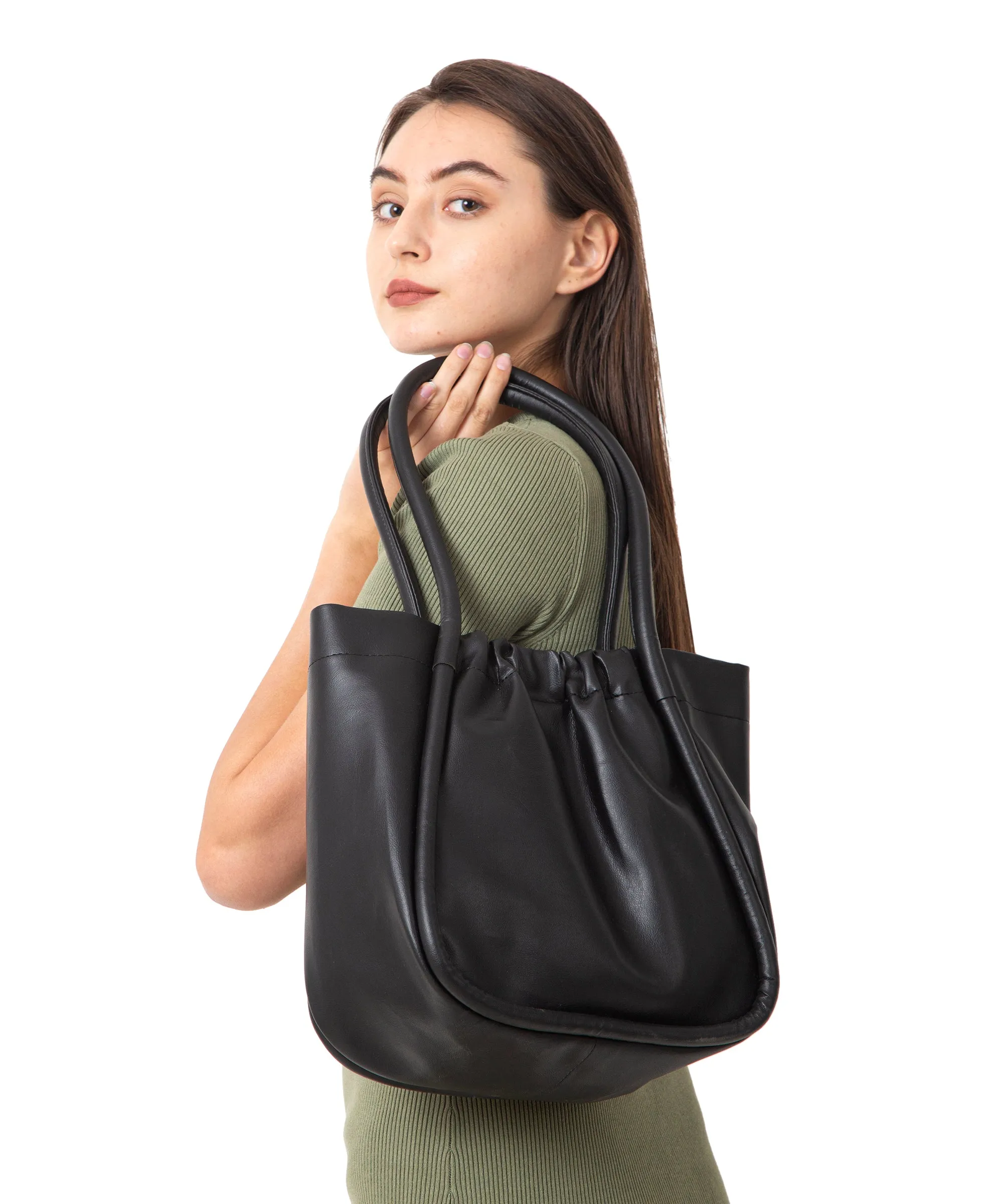 Women Black Medium Solid Shoulder Bag with Pouch