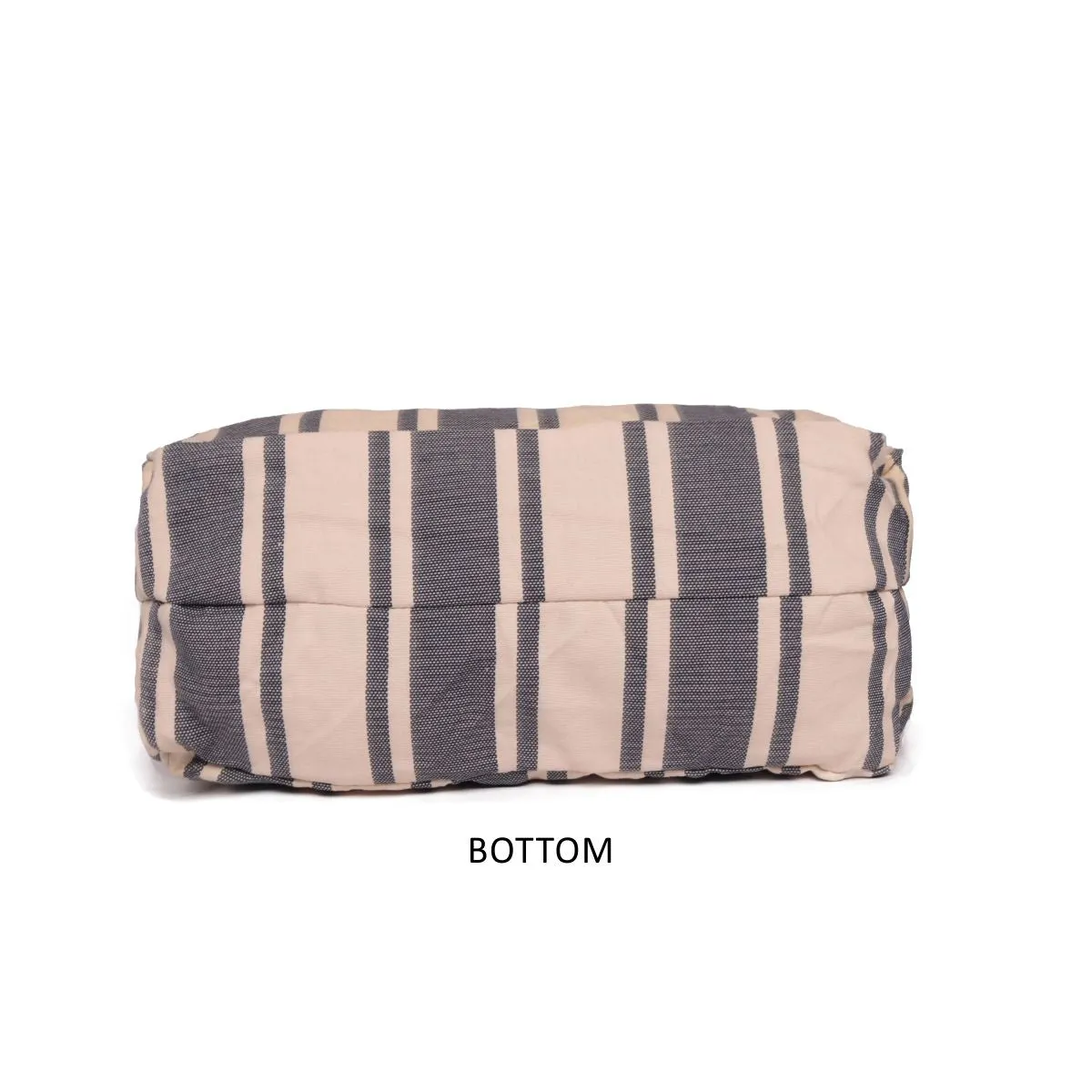 Women Blue Stripe Print Oversized Shopper Bag
