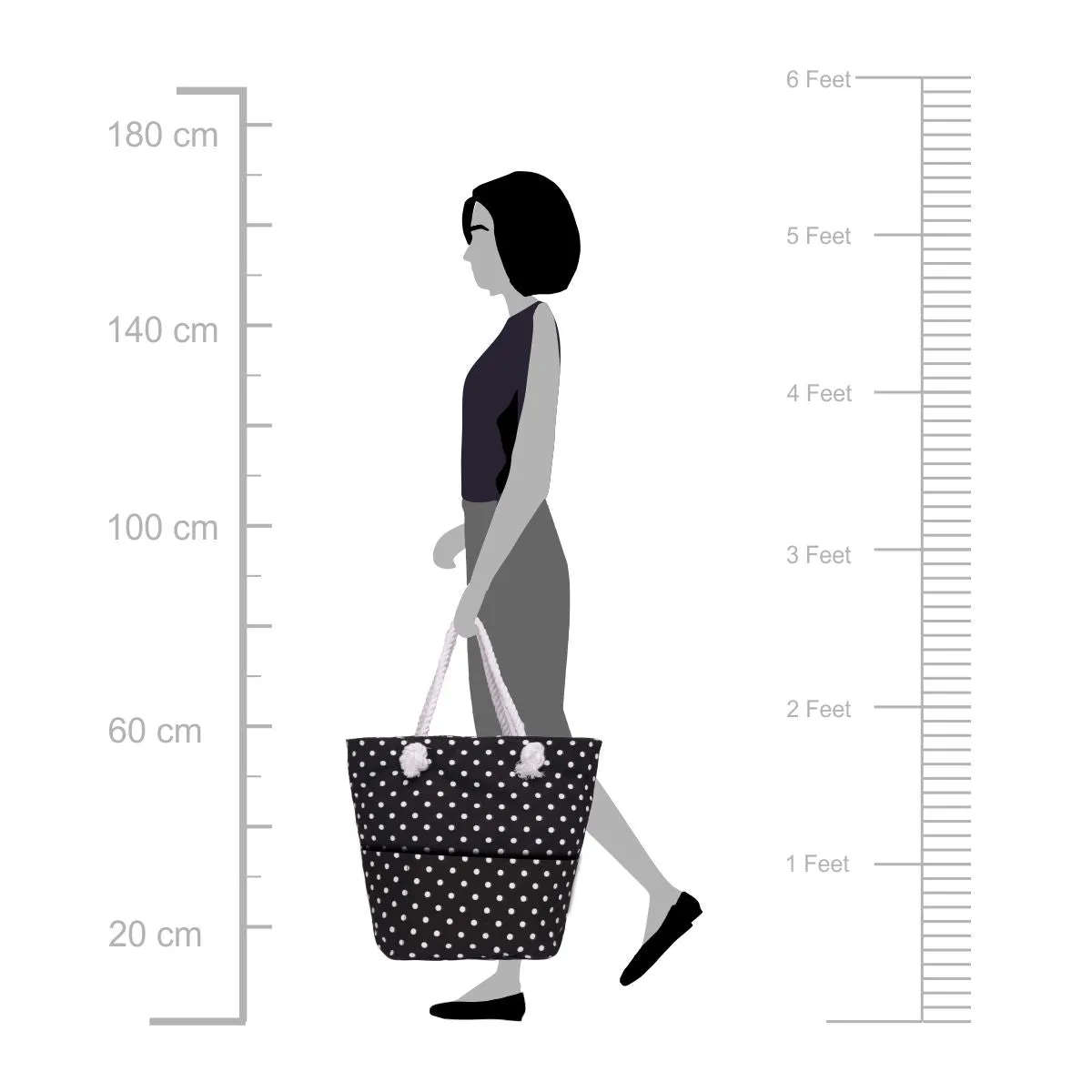 Women Dot Print Oversized Shopper Bag