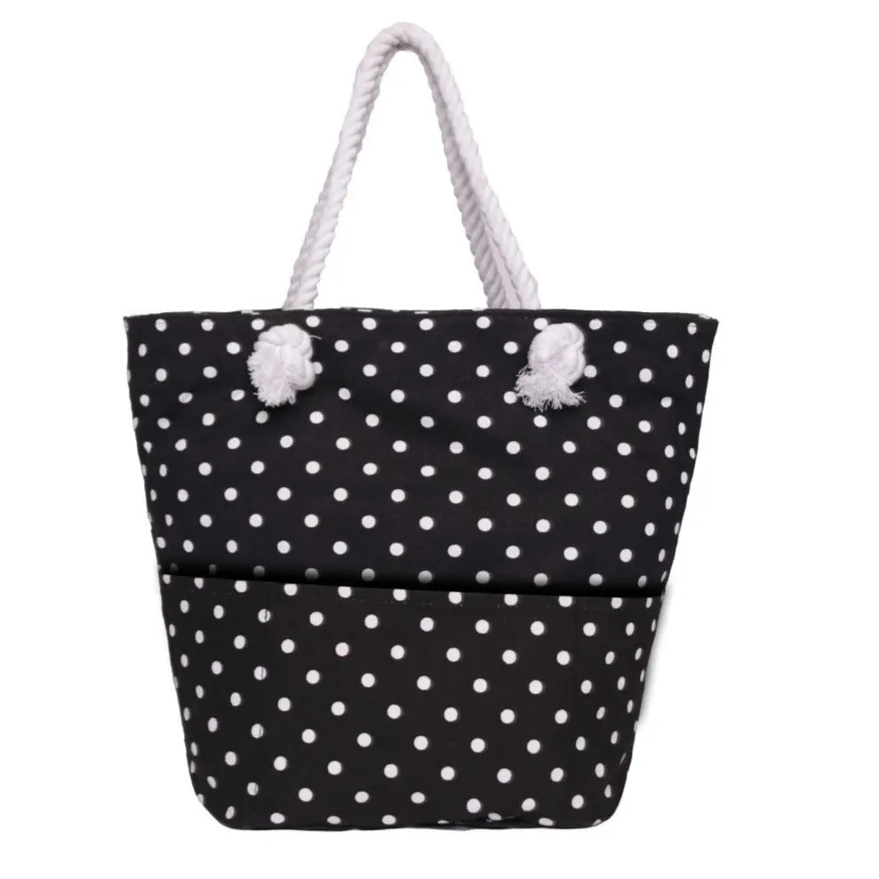 Women Dot Print Oversized Shopper Bag