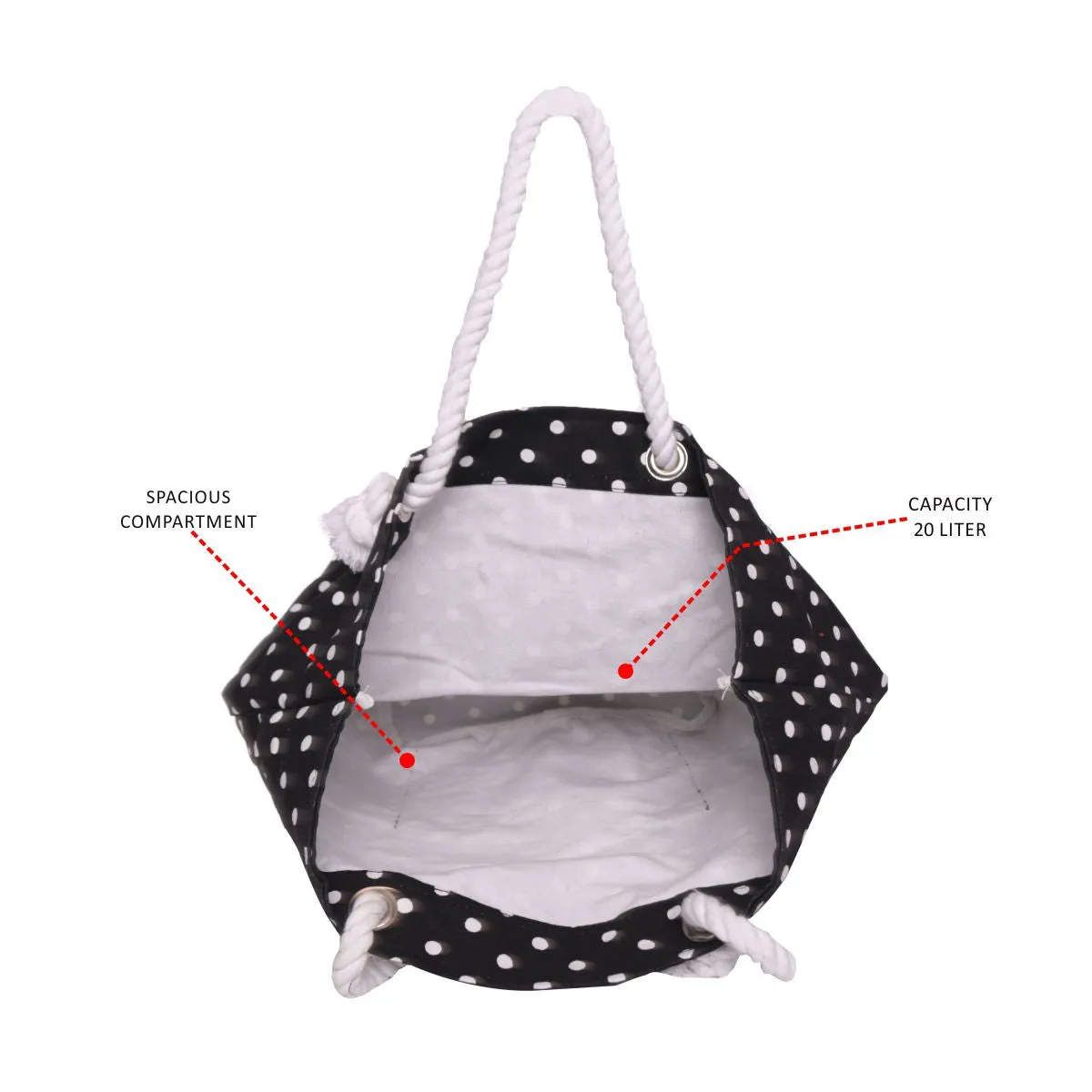 Women Dot Print Oversized Shopper Bag
