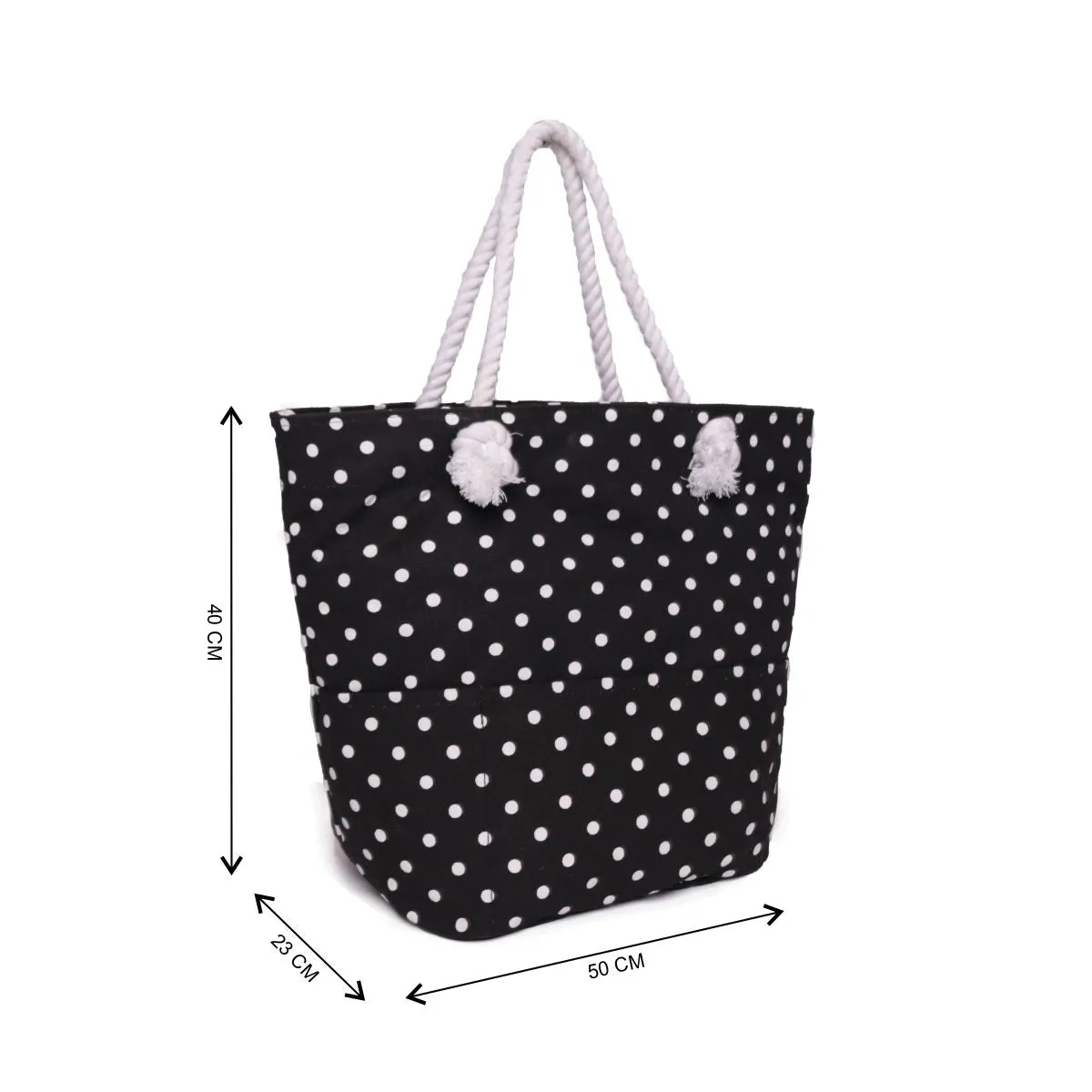 Women Dot Print Oversized Shopper Bag